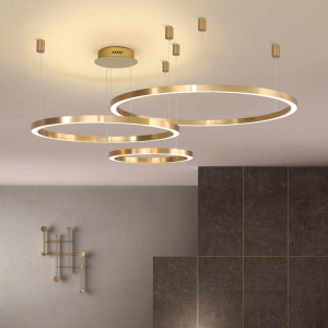 lampa sufitowa LED ring złota 80 cm 127W model L138 – zdjęcie 1